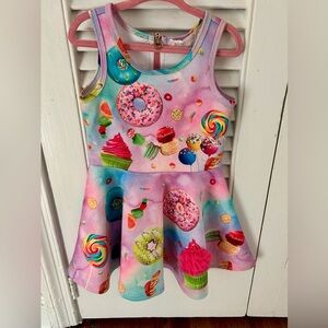 Baby Sara Donut and Candy Print Dress